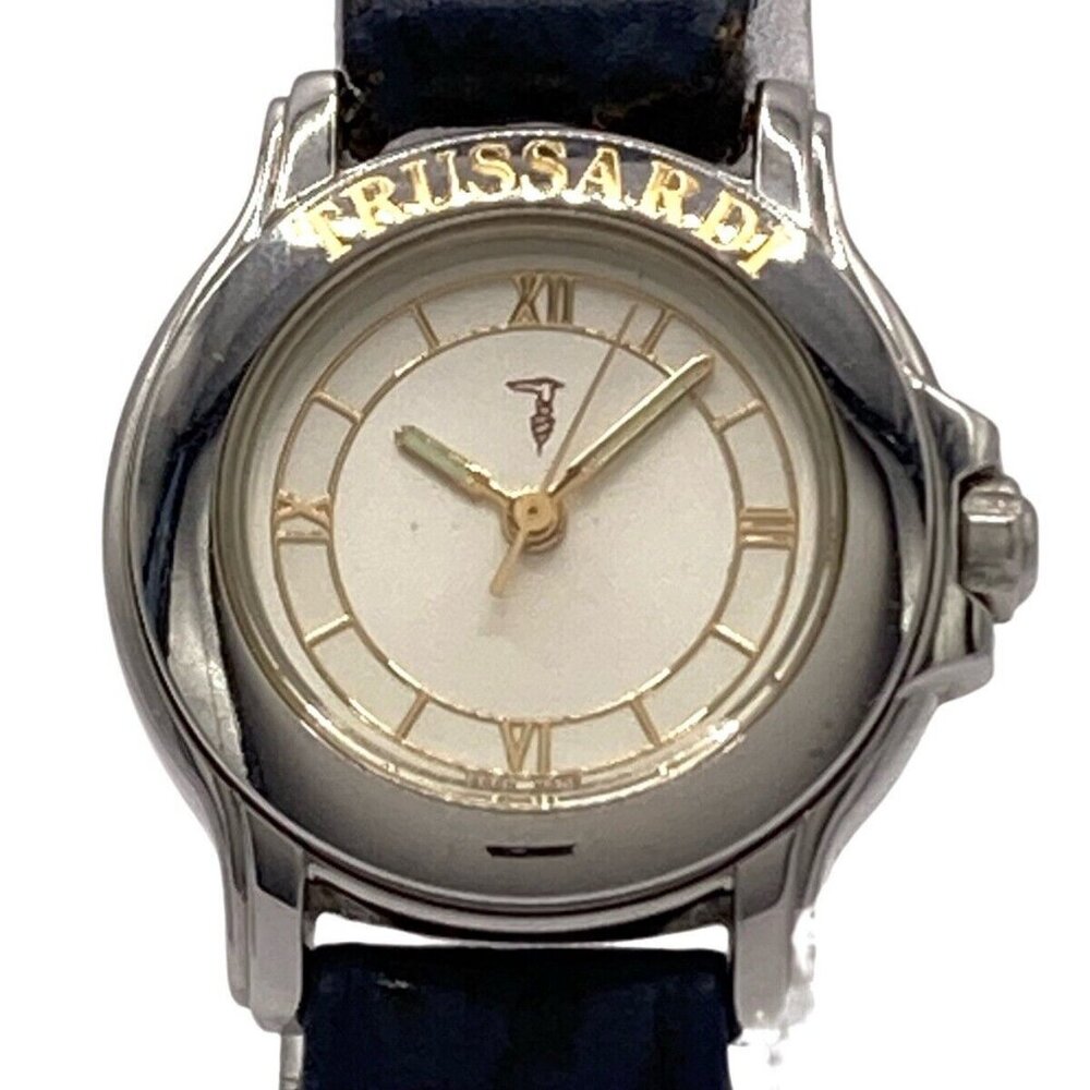 Auth TRUSSARDI TR-7028 8871 Navy Women's Wrist Watch